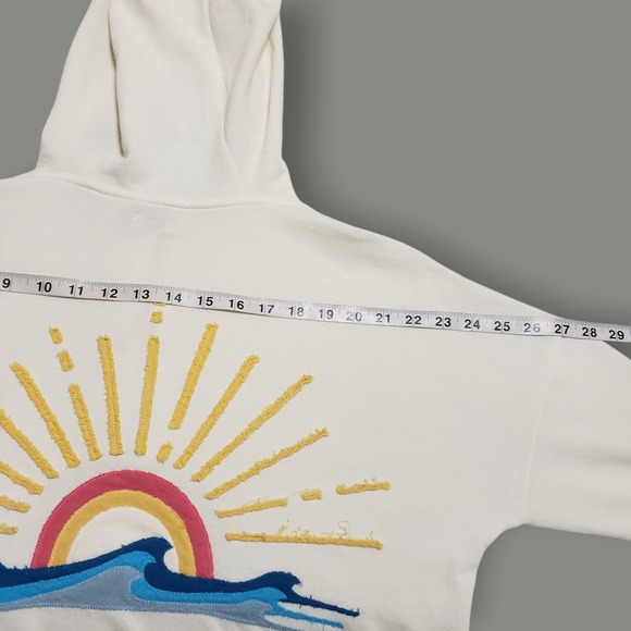 Faherty Womens Daybreak Hoodie Sz XS French Terry Cotton Sunrise Embroidered - Picture 11 of 13